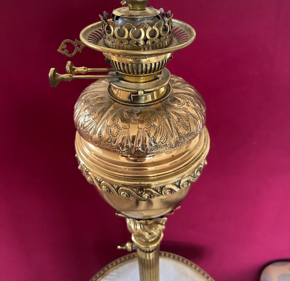 Victorian brass standard lamp circa 1875  View IV
