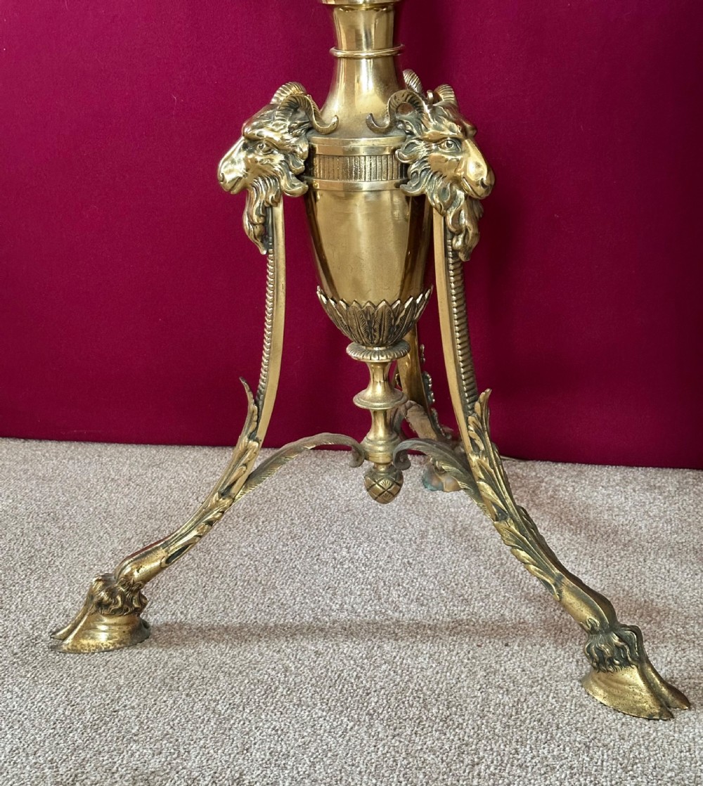Victorian brass standard lamp circa 1875  View VI