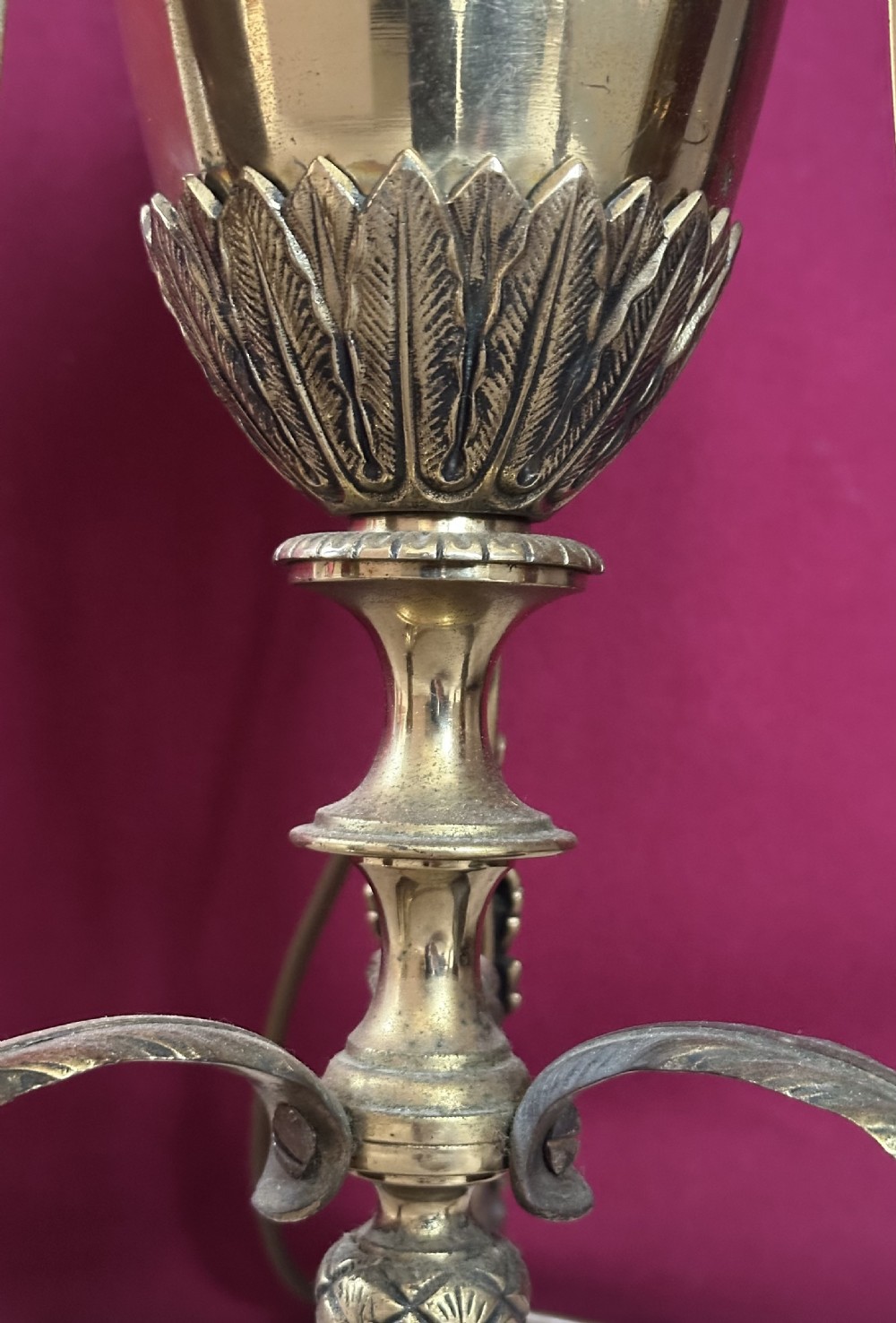Victorian brass standard lamp circa 1875  View VIII