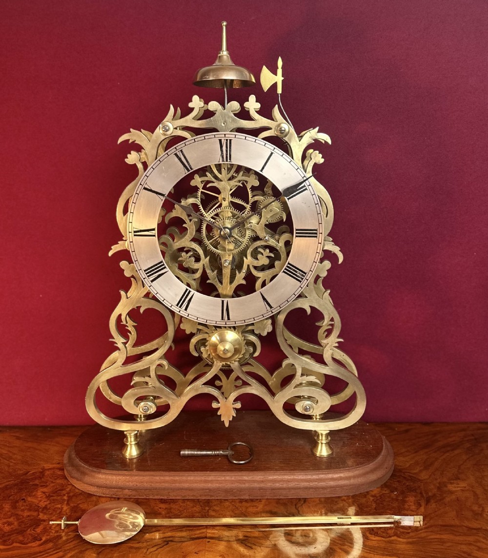 Good and Large 8 Day Striking skeleton Clock