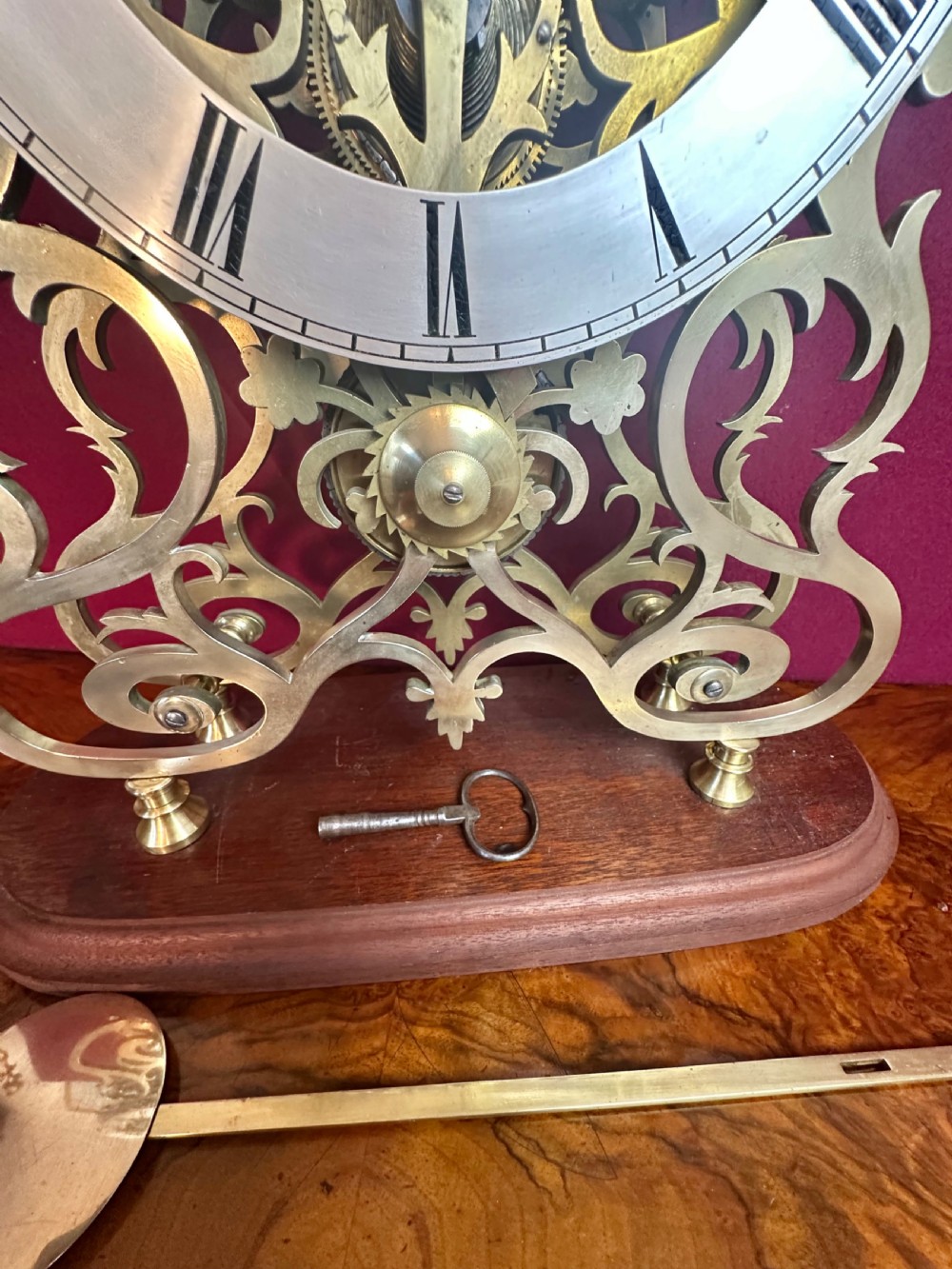 Good and Large 8 Day Striking skeleton Clock View V