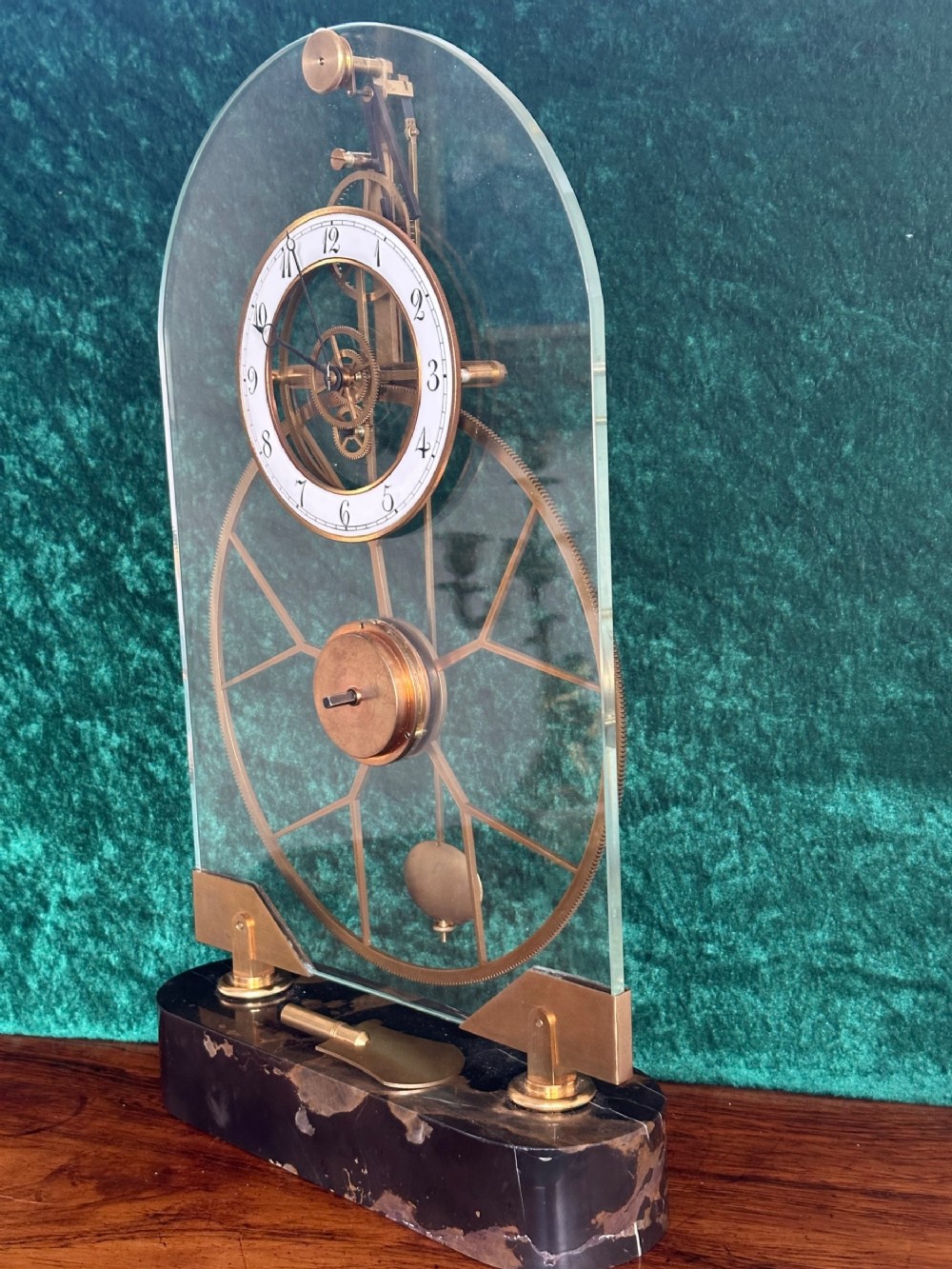 Rare Great Wheel skeleton Clock