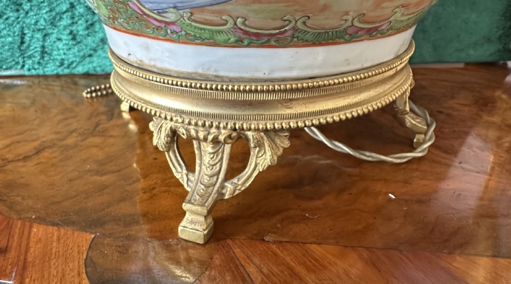 Chinese Canton vase converted to a lamp. circa 1880. View VII