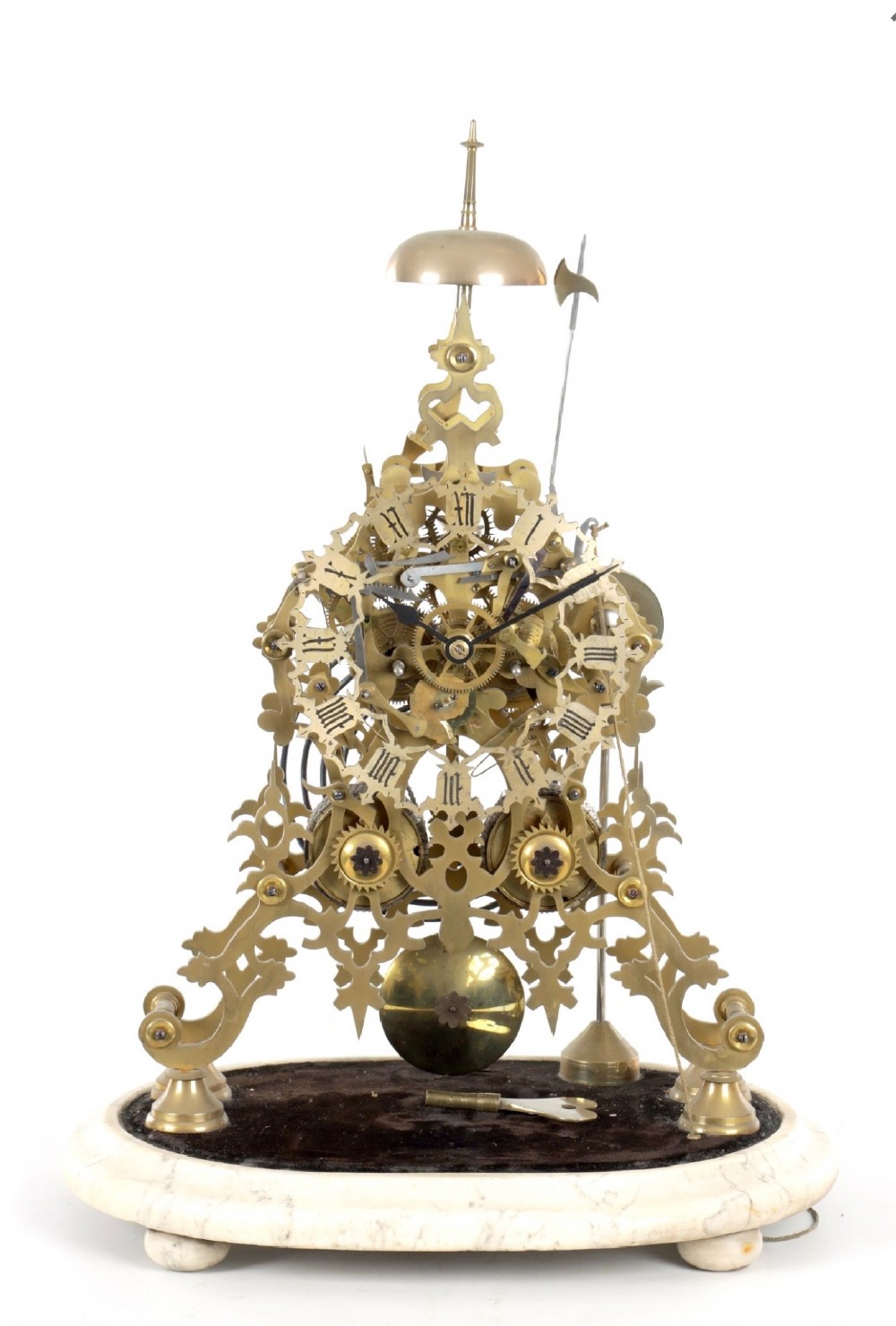 19th century Double Fusee Skeleton , Clock