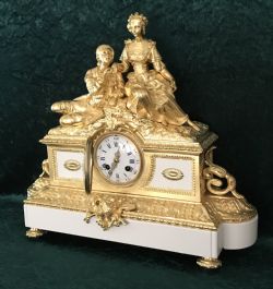 FRENCH EIGHT DAY STRIKING MANTLE CLOCK CIRCA 1880