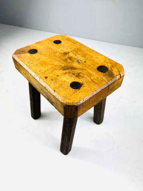 A Vintage French Rustic Milking Stool, circa 1900