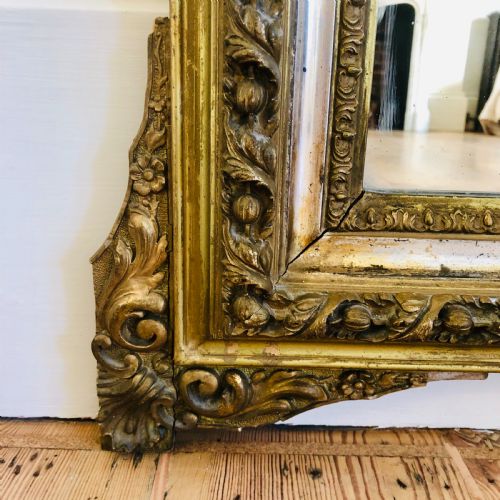 19TH CENTURY FRENCH ANTIQUE GILT CRESTED MIRROR - ADDITIONAL PHOTO 4