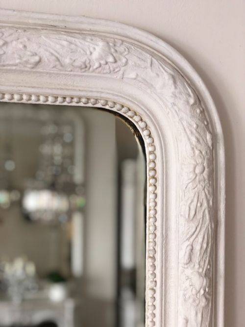 19TH CENTURY FRENCH PAINTED LOUIS PHILIPPE OVERMANTEL MIRROR - ADDITIONAL PHOTO 2