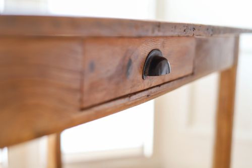 19TH CENTURY FRENCH ANTIQUE ELM FARMHOUSE TABLE - ADDITIONAL PHOTO 2