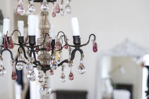 19TH CENTURY FRENCH ANTIQUE 6 BRANCH CRYSTAL CHANDELIER - ADDITIONAL PHOTO 3
