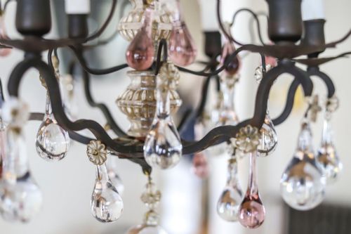19TH CENTURY FRENCH ANTIQUE 6 BRANCH CRYSTAL CHANDELIER - ADDITIONAL PHOTO 5