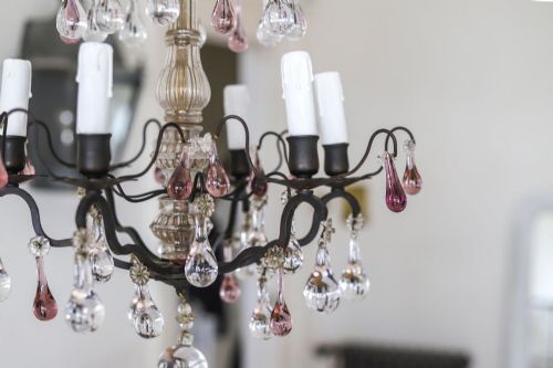 19TH CENTURY FRENCH ANTIQUE 6 BRANCH CRYSTAL CHANDELIER - ADDITIONAL PHOTO 8