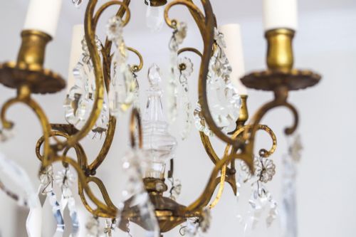 19TH CENTURY FRENCH CAGE 4 BRANCH CHANDELIER - ADDITIONAL PHOTO 1