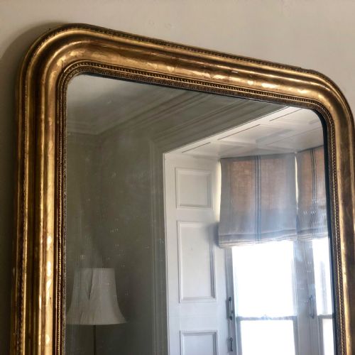 LARGE 19TH CENTURY FRENCH GILT LOUIS PHILIPPE MIRROR - ADDITIONAL PHOTO 1