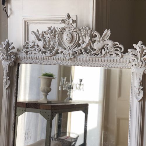 19TH CENTURY FRENCH ANTIQUE PAINTED MIRROR - ADDITIONAL PHOTO 8