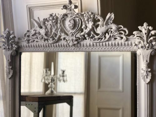 19TH CENTURY FRENCH ANTIQUE PAINTED MIRROR - ADDITIONAL PHOTO 6