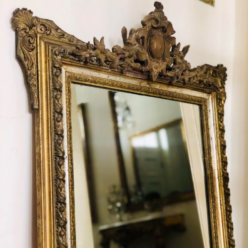 19TH CENTURY FRENCH ANTIQUE GILT CRESTED MIRROR - ADDITIONAL PHOTO 6