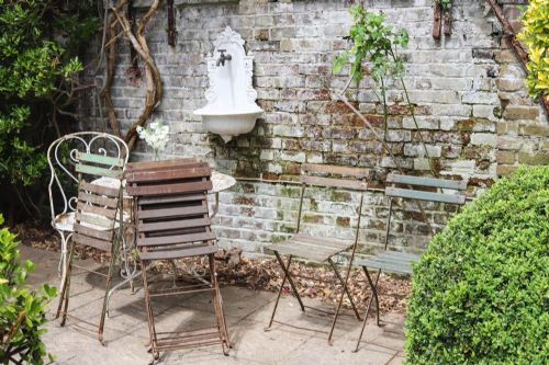SET OF 6 FRENCH ANTIQUE GARDEN BISTRO FOLDING CHAIRS - ADDITIONAL PHOTO 4