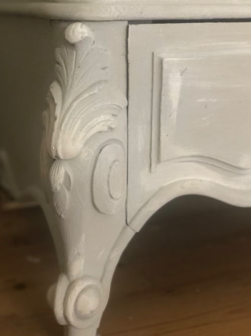 FRENCH ANTIQUE PAINTED LOUIS XV ARMOIRELINEN PRESSCUPBOARD - ADDITIONAL PHOTO 3