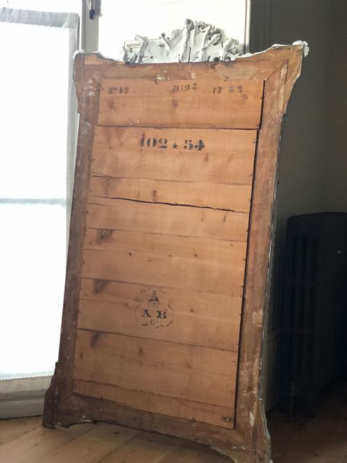 LARGE 19TH CENTURY FRENCH ANTIQUE PAINTED MIRROR - ADDITIONAL PHOTO 6