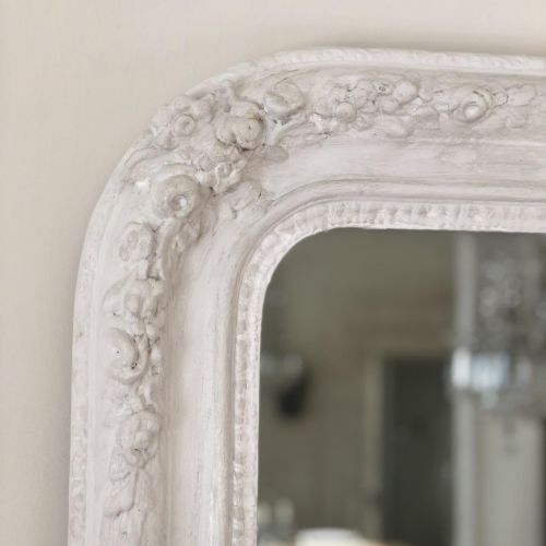 LARGE 19TH CENTURY FRENCH PAINTED OVERMANTEL MIRROR - ADDITIONAL PHOTO 4