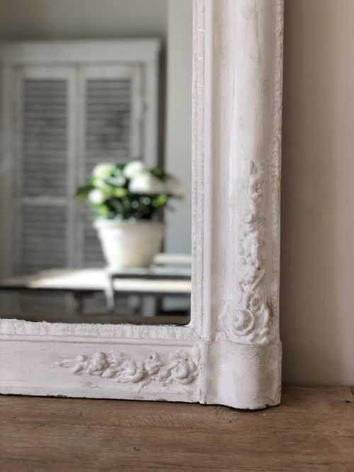 LARGE 19TH CENTURY FRENCH PAINTED OVERMANTEL MIRROR - ADDITIONAL PHOTO 5