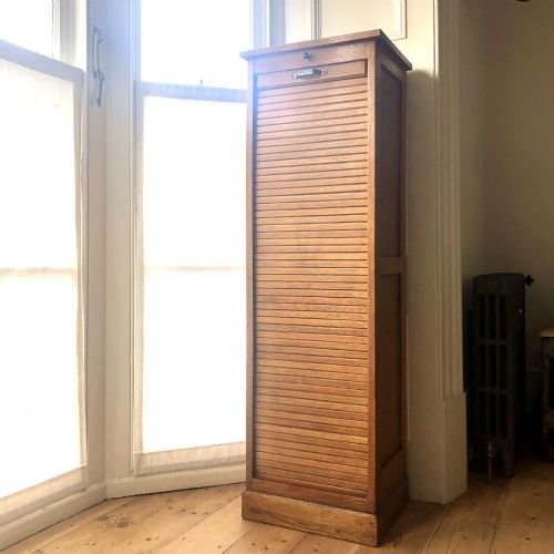 1930s french oak single tambour filing cabinet superb condition - CATEGORY: ANTIQUE CABINETS - DATED 1930