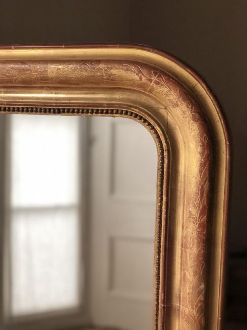 LARGE ANTIQUE 19TH CENTURY FRENCH LOUIS PHILIPPE MIRROR - ADDITIONAL PHOTO 1