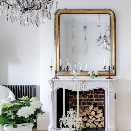 WIDE 19TH CENTURY FRENCH LOUIS PHILIPPE GILT MIRROR MERCURY GLASS - ADDITIONAL PHOTO 1