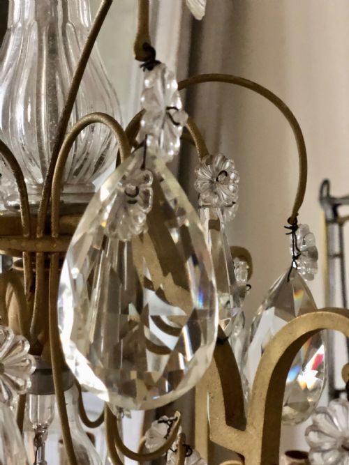LARGE 19TH CENTURY FRENCH ANTIQUE CAGE CHANDELIER - ADDITIONAL PHOTO 1