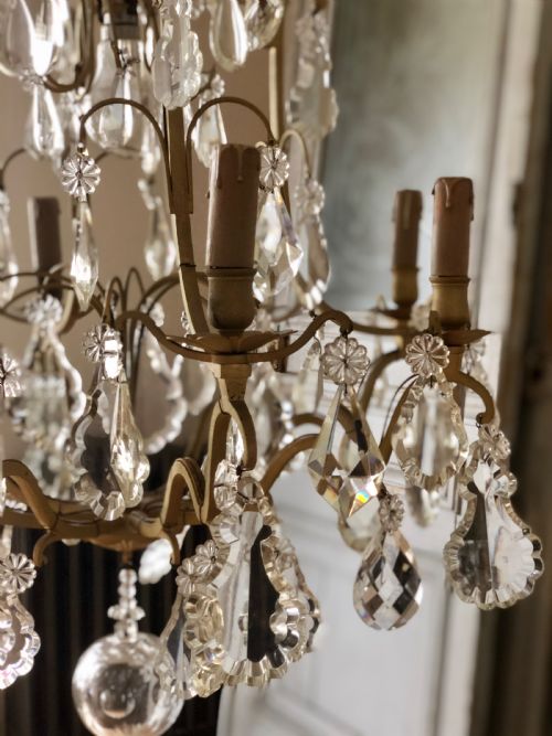 LARGE 19TH CENTURY FRENCH ANTIQUE CAGE CHANDELIER - ADDITIONAL PHOTO 5