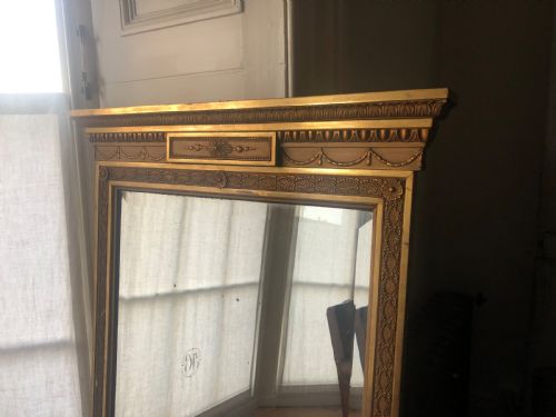 19TH CENTURY FRENCH ANTIQUE GILT OVERMANTEL MIRROR - ADDITIONAL PHOTO 4