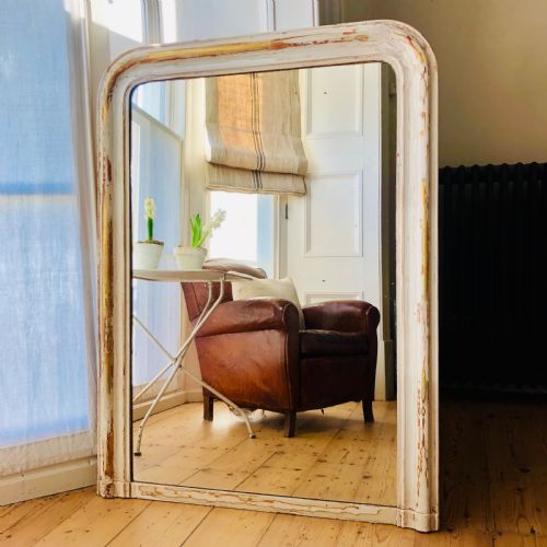 ANTIQUE FRENCH 19TH CENTURY GESSO GILT LOUIS PHILIPPE MIRROR - ADDITIONAL PHOTO 1