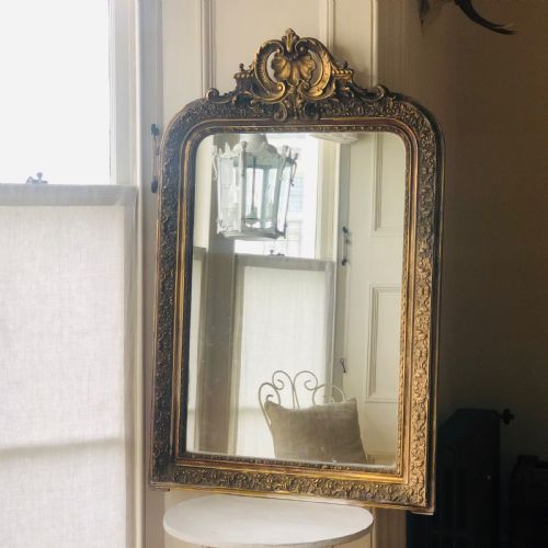 antique french gilt louis xv mirror c1880 - CATEGORY: ANTIQUE MIRRORS - DATED 1880