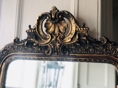 ANTIQUE FRENCH GILT LOUIS XV MIRROR C1880 - ADDITIONAL PHOTO 2