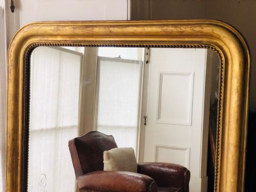 LARGE FRENCH ANTIQUE GILT OVERMANTEL LOUIS PHILIPPE - ADDITIONAL PHOTO 3