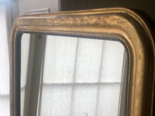 WIDE ANTIQUE FRENCH LOUIS PHILIPPE MIRROR OVERMANTEL - ADDITIONAL PHOTO 3