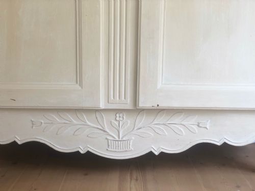 19TH CENTURY FRENCH ANTIQUE FRENCH PAINTED ARMOIRE WARDROBE WITH HANGING RAIL - ADDITIONAL PHOTO 1
