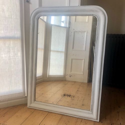 ANTIQUE FRENCH LOUIS PHILIPPE PAINTED MIRROR C1850 FOXED GLASS - ADDITIONAL PHOTO 1
