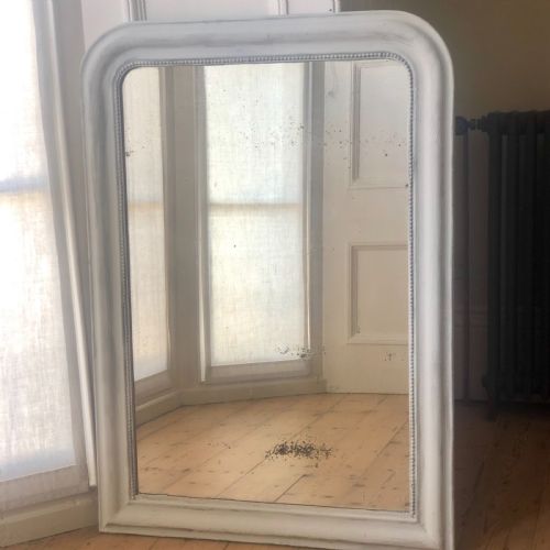 ANTIQUE FRENCH LOUIS PHILIPPE PAINTED MIRROR C1850 FOXED GLASS - ADDITIONAL PHOTO 7