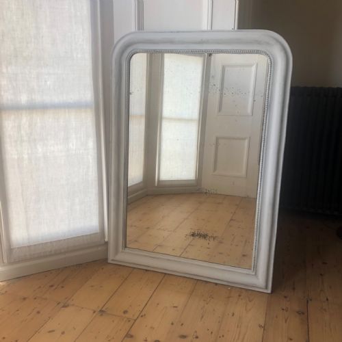 ANTIQUE FRENCH LOUIS PHILIPPE PAINTED MIRROR C1850 FOXED GLASS - ADDITIONAL PHOTO 9