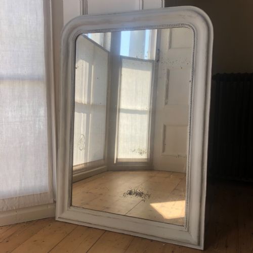 ANTIQUE FRENCH LOUIS PHILIPPE PAINTED MIRROR C1850 FOXED GLASS - ADDITIONAL PHOTO 10