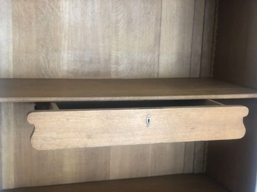 ANTIQUE FRENCH LOUIS XV WIDE SINGLE ARMOIRE WARDROBE LINEN PRESS - ADDITIONAL PHOTO 7