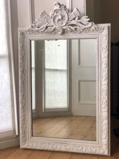 antique french louis xv painted mirror - CATEGORY: ANTIQUE MIRRORS - DATED 1880