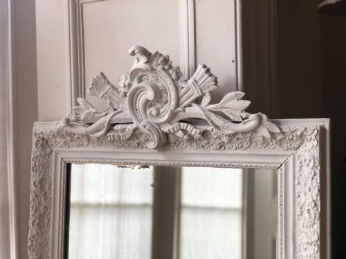 ANTIQUE FRENCH LOUIS XV PAINTED MIRROR - ADDITIONAL PHOTO 3