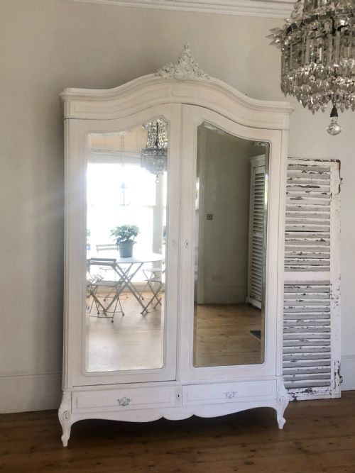 antique french louis xv painted armoirelinen presswardrobe - CATEGORY: ANTIQUE WARDROBES - DATED 1910