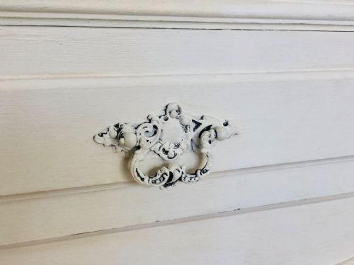 ANTIQUE FRENCH LOUIS XV PAINTED ARMOIRELINEN PRESSWARDROBE - ADDITIONAL PHOTO 6