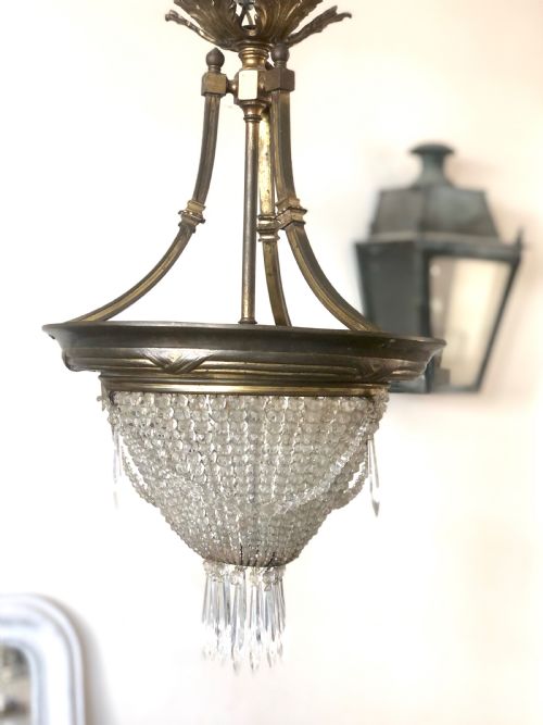 19th century antique french louis philippe bag chandelier c1860 - CATEGORY: ANTIQUE LIGHTING - DATED 1860