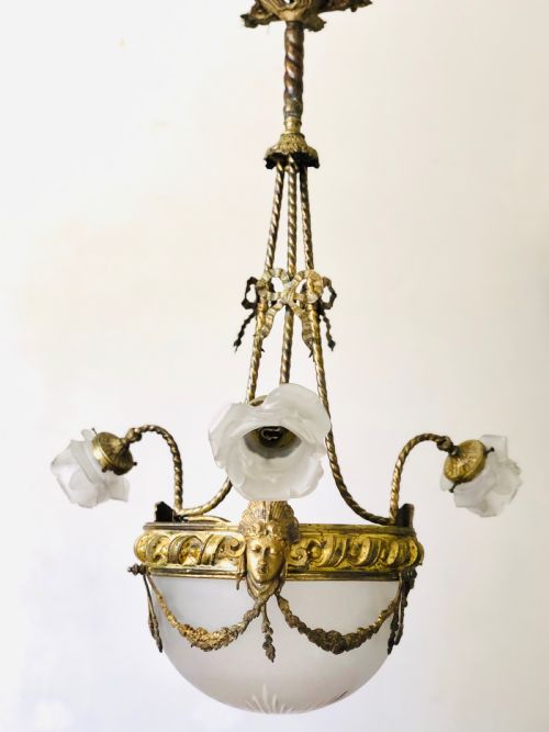 19TH CENTURY FRENCH ANTIQUE NAPOLON III CHANDELIER C1880 - ADDITIONAL PHOTO 1