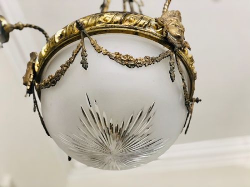 19TH CENTURY FRENCH ANTIQUE NAPOLON III CHANDELIER C1880 - ADDITIONAL PHOTO 5